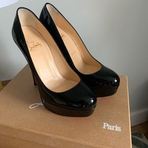 Christian Louboutin patent black Bianca pumps